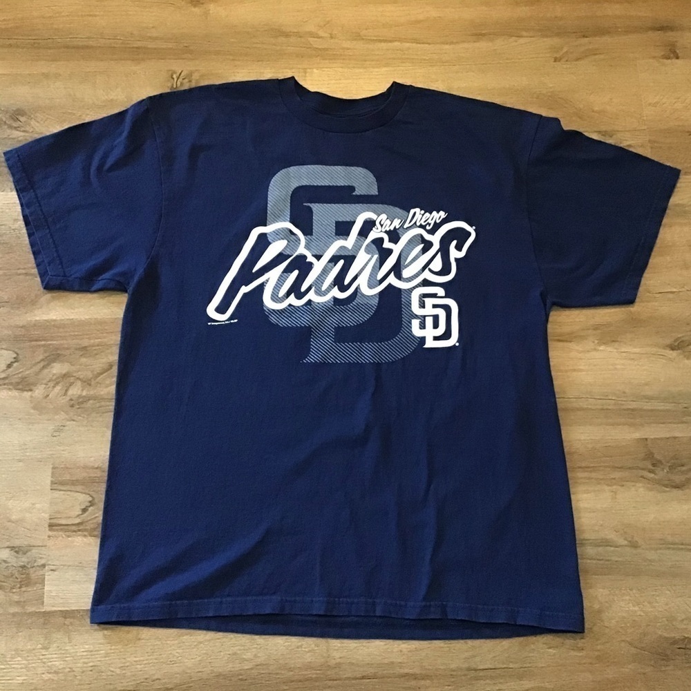PADRES Baseball T-Shirt Size XL Graphic San Diego Baseball MLB Blue